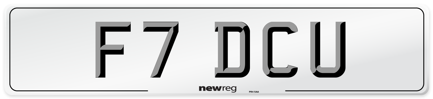 F7 DCU Number Plate from New Reg